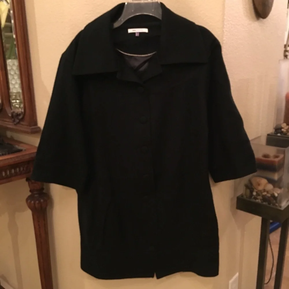 ASOS Women Maternity Black Wool Blend Peacoat Jacket Size 6 - Picture 1 of 6